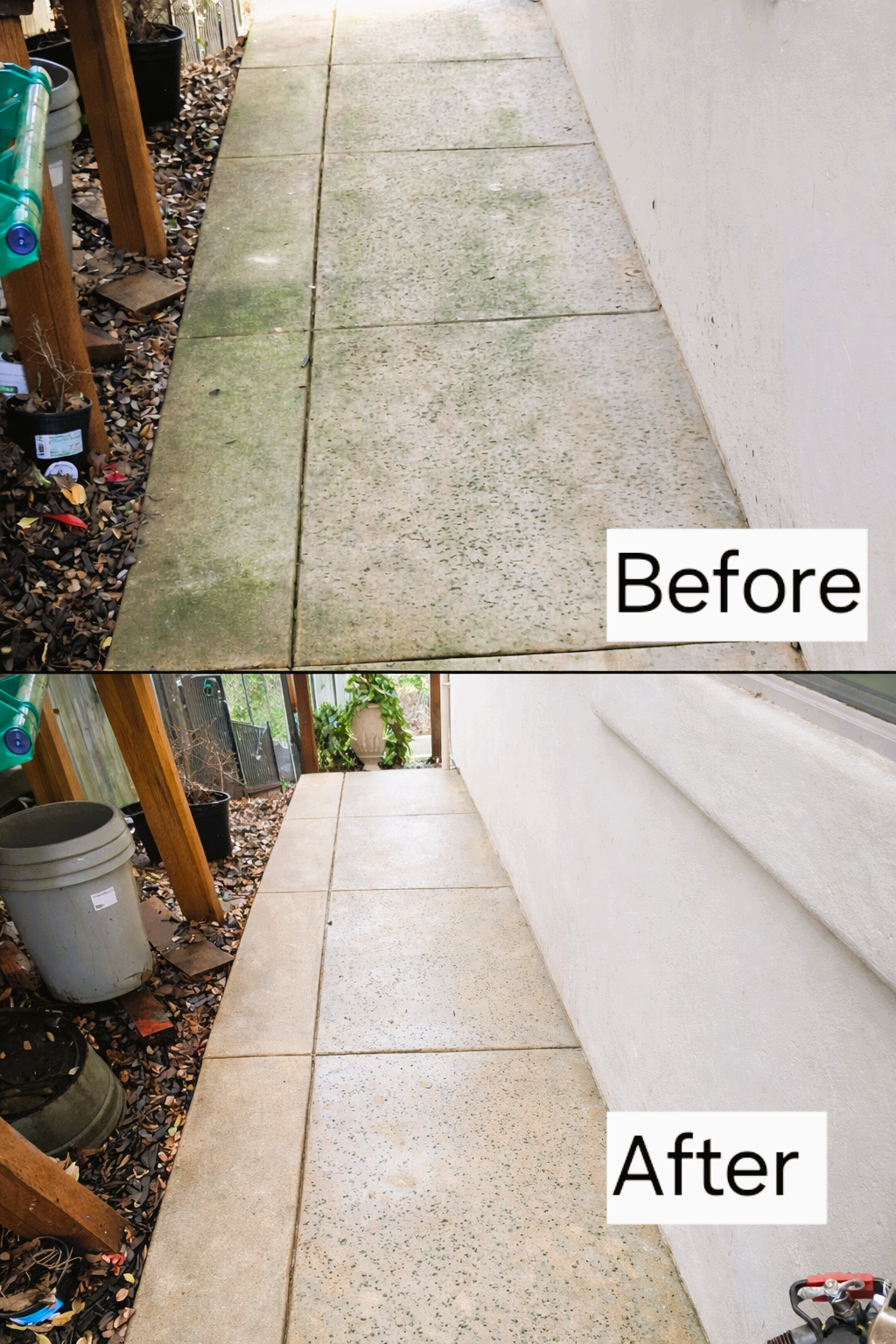 Before and after exterior cleaning result one