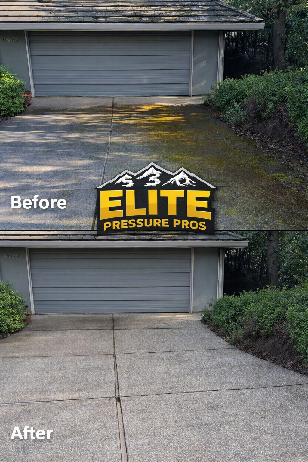 Before and after exterior cleaning result two